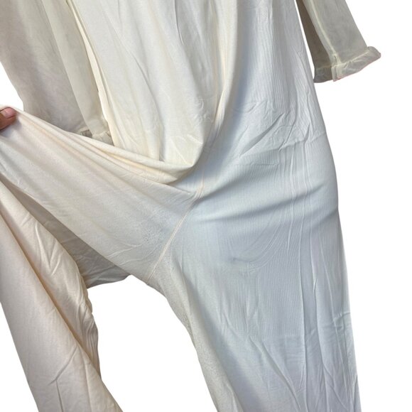 Vintage Union Jeri Morton Sleep Jumpsuit White Pink Lace Sheer Size Medium - Picture 12 of 14
